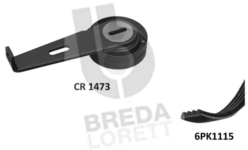 Jeu de courroies trapézoïdales à nervures BREDA LORETT KCA0002