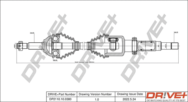 Arbre de transmission Dr!ve+ DP2110.10.0380