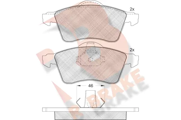 Kit de plaquettes de frein, frein à disque R BRAKE RB1166