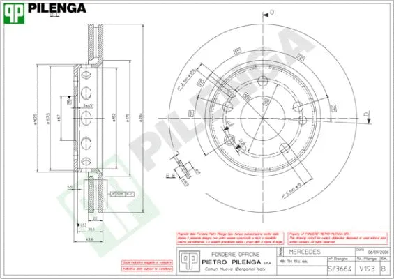 Disque de frein PILENGA V193