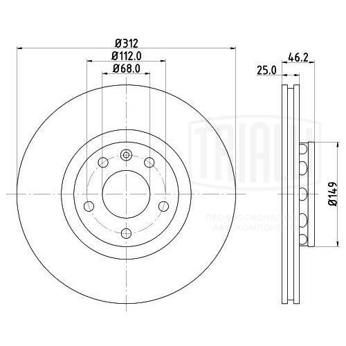 Disque de frein TRIALLI DF 180131