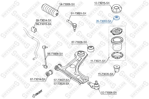 Coupelle de suspension STELLOX 26-73002-SX