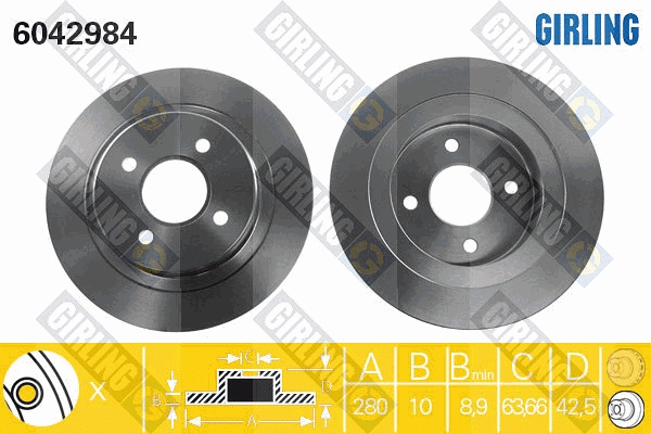 Disque de frein GIRLING 6042984