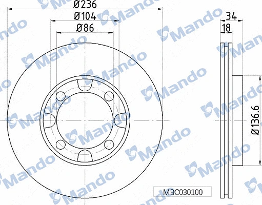Disque de frein MANDO MBC030100