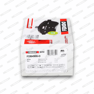 Kit de plaquettes de frein, frein à disque FERODO FDB4908-D