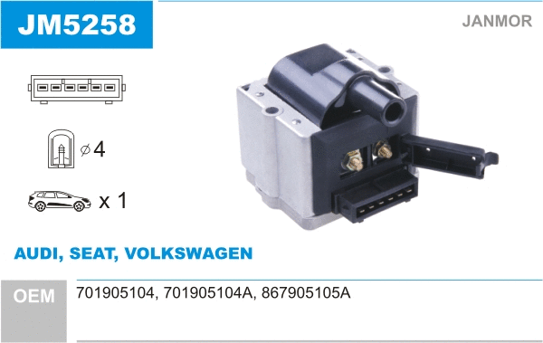 Bobine d'allumage JANMOR JM5258