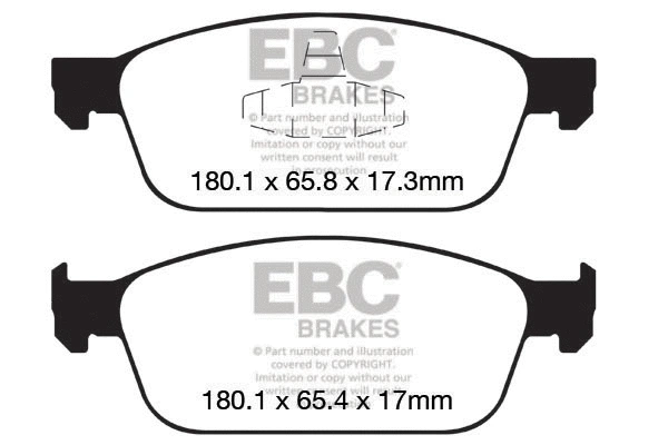 Kit de plaquettes de frein, frein à disque EBC Brakes DP32145C