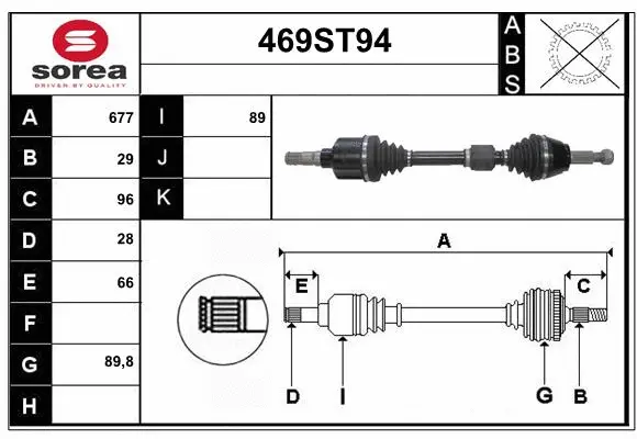 Arbre de transmission STARTCAR 469ST94