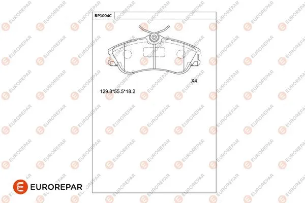 Kit de plaquettes de frein, frein à disque EUROREPAR 1681278280