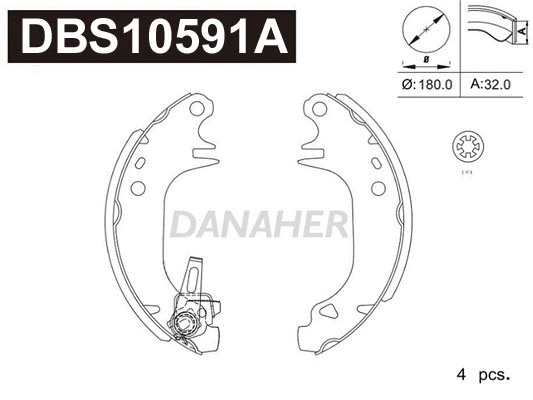 Jeu de mâchoires de frein DANAHER DBS10591A