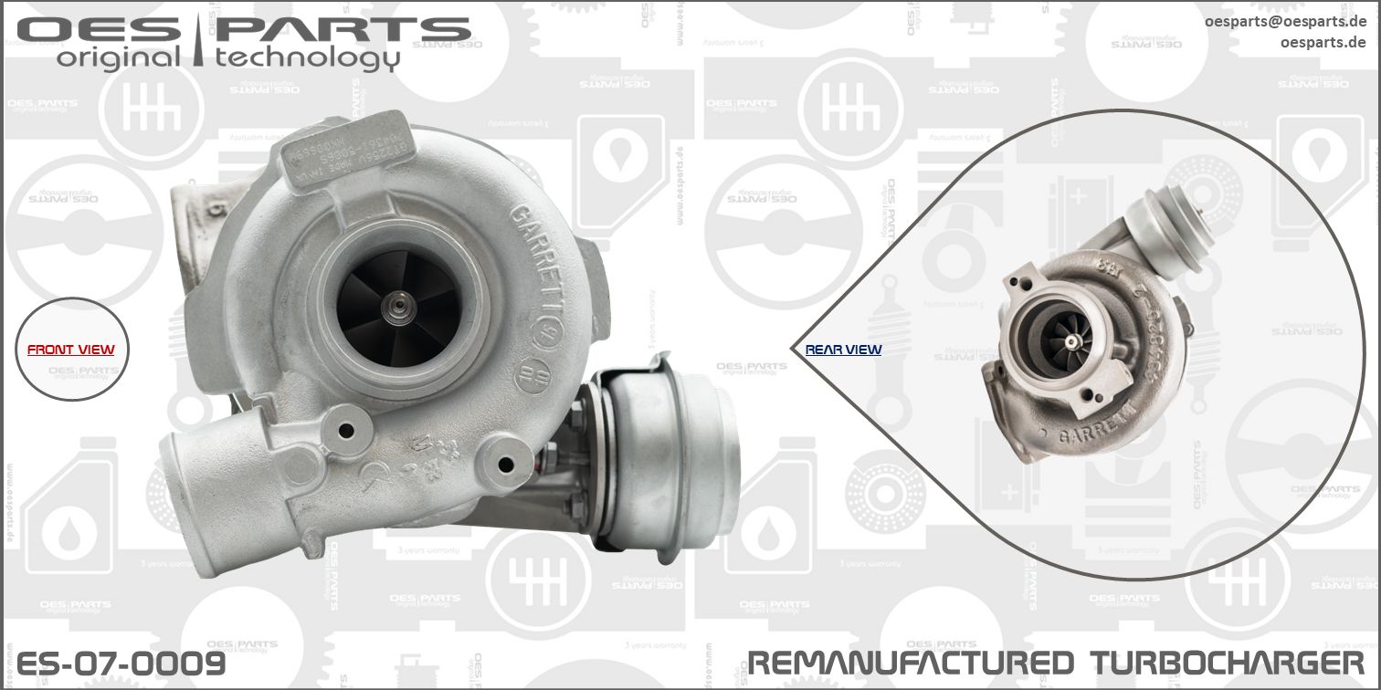 Turbocompresseur, suralimentation OES PARTS ES-07-0009