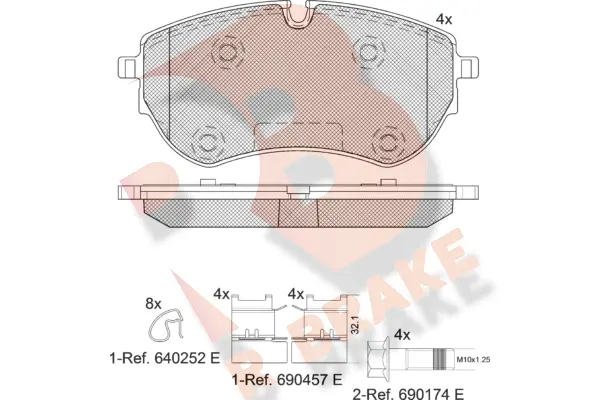 Kit de plaquettes de frein, frein à disque R BRAKE RB2319