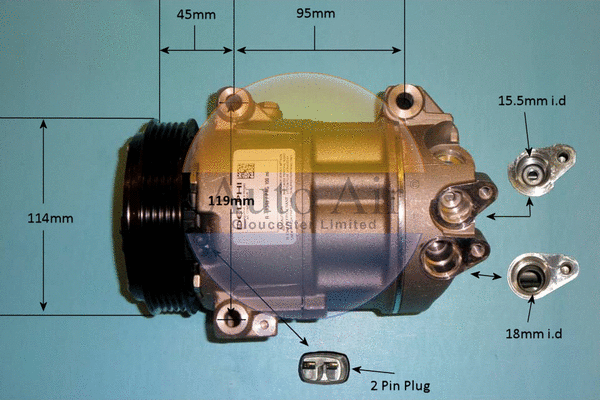 Compresseur, climatisation AUTO AIR GLOUCESTER 14-7135