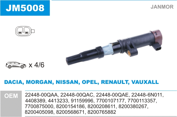 Bobine d'allumage JANMOR JM5008