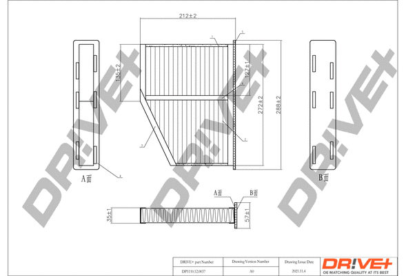 Filtre, air de l'habitacle Dr!ve+ DP1110.12.0037