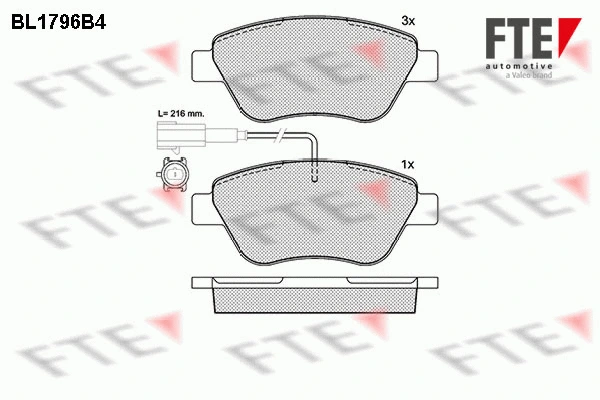 Kit de plaquettes de frein, frein à disque FTE 9010367