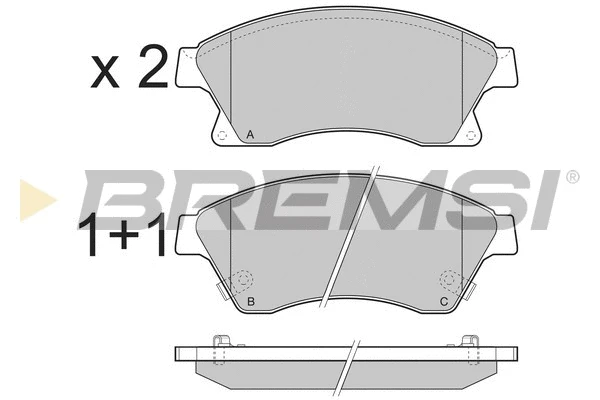 Kit de plaquettes de frein, frein à disque BREMSI BP3404