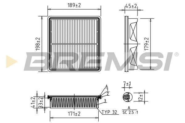 Filtre à air BREMSI FA1676