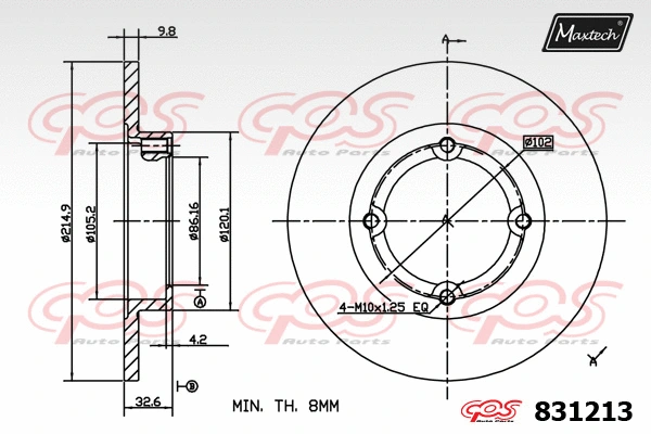 Disque de frein MAXTECH 831213