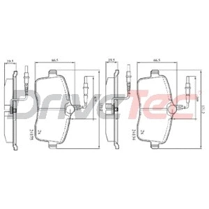 Kit de plaquettes de frein, frein à disque DriveTec DPAD1890