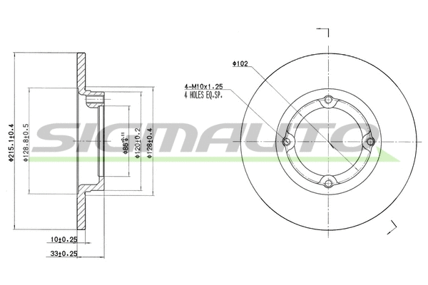 Disque de frein SIGMAUTO DBB098S