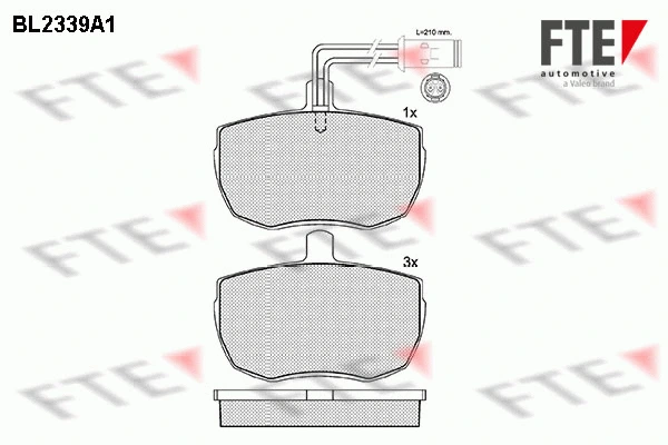 Kit de plaquettes de frein, frein à disque FTE 9010704