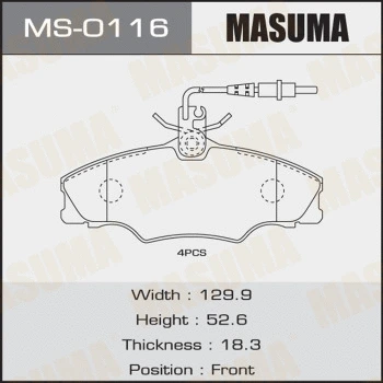 Jeu de mâchoires de frein MASUMA MS-0116