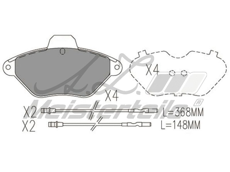 Kit de plaquettes de frein, frein à disque A.Z. Meisterteile AZMT-44-022-1697
