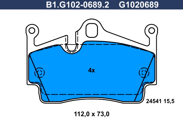 Kit de plaquettes de frein, frein à disque GALFER B1.G102-0689.2