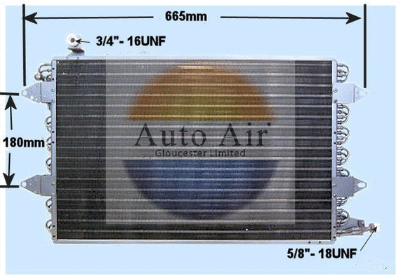 Condenseur, climatisation AUTO AIR GLOUCESTER 16-1091