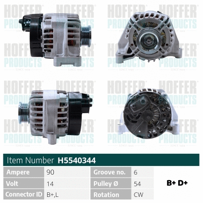 Alternateur HOFFER H5540344