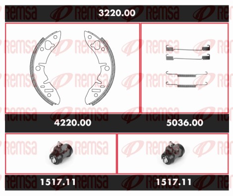 Kit de freins, freins à tambours REMSA 3220.00