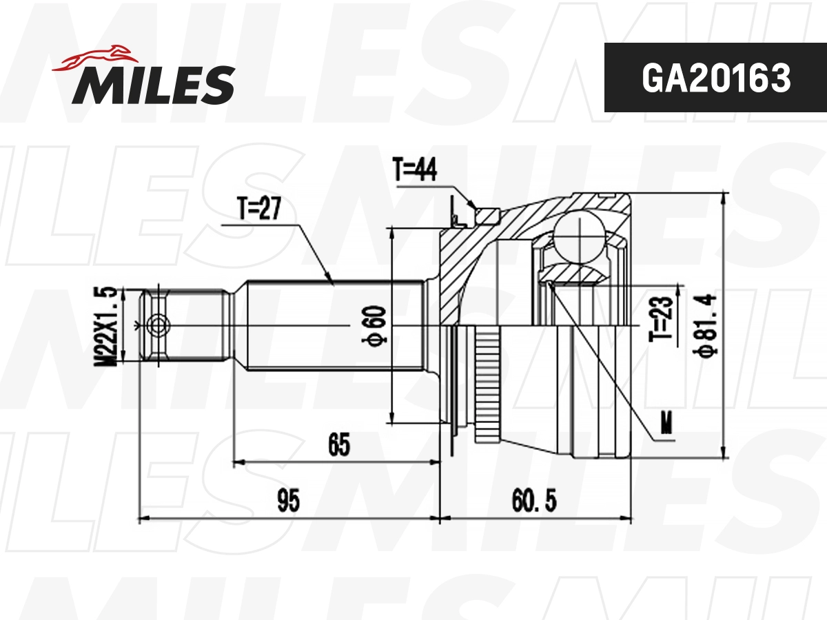 Jeu de joints, arbre de transmission MILES GA20163