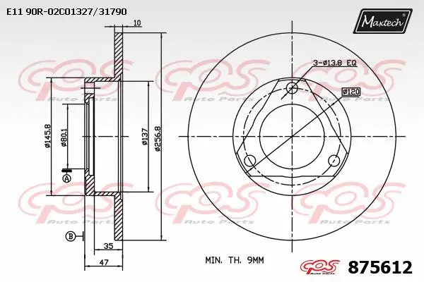 Disque de frein MAXTECH 875612