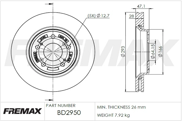Disque de frein FREMAX BD-2950