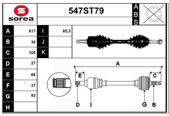 Arbre de transmission STARTCAR 547ST79