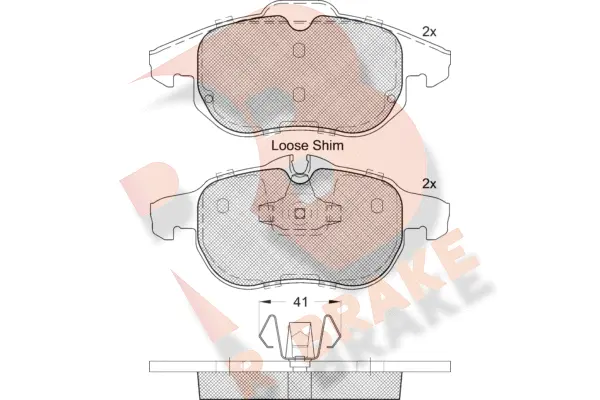 Kit de plaquettes de frein, frein à disque R BRAKE RB1536-400