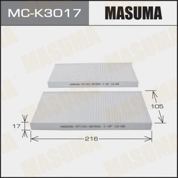 Filtre, air de l'habitacle MASUMA MC-K3017