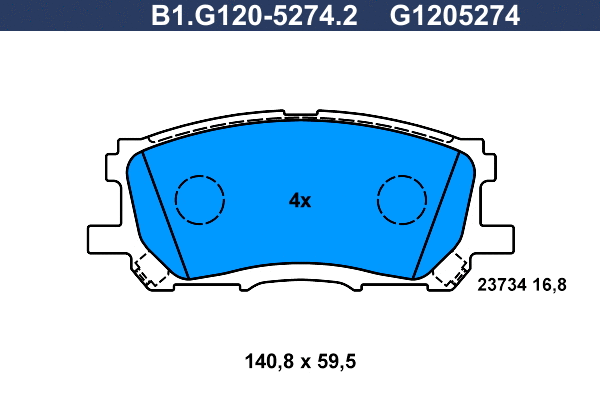 Kit de plaquettes de frein, frein à disque GALFER B1.G120-5274.2