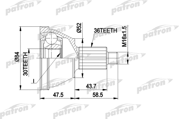 Jeu de joints, arbre de transmission PATRON PCV1413