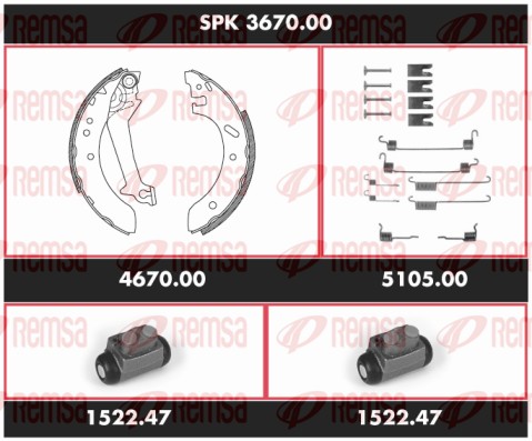 Kit de freins, freins à tambours REMSA SPK 3670.00