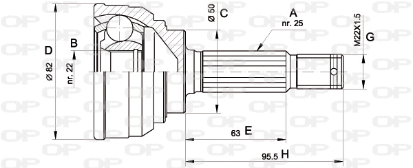 Jeu de joints, arbre de transmission OPEN PARTS CVJ5022.10
