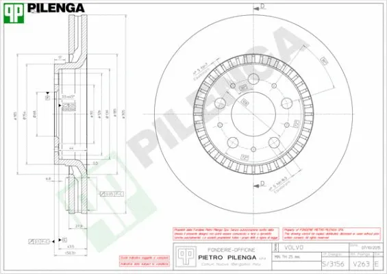 Disque de frein PILENGA V263
