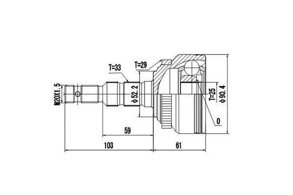 Jeu de joints, arbre de transmission DYNAMATRIX DCV844006