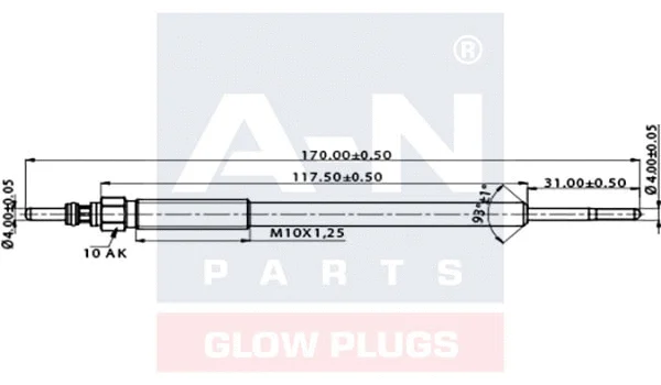 Bougie de préchauffage A-N PARTS A-N170020