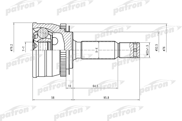 Jeu de joints, arbre de transmission PATRON PCV1545