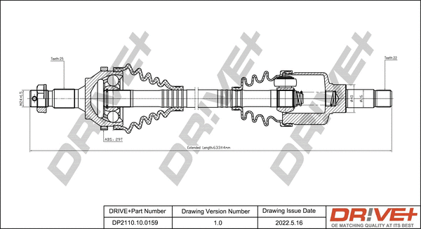 Arbre de transmission Dr!ve+ DP2110.10.0159