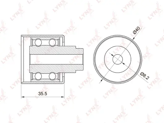 Poulie renvoi/transmission, courroie crantée LYNXAUTO PB-3001