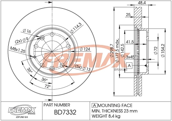 Disque de frein FREMAX BD-7332