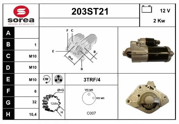 Démarreur STARTCAR 203ST21